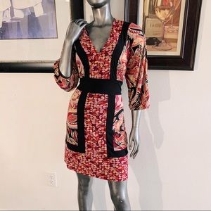 Bisou Bisou pink pattern vibrate dress